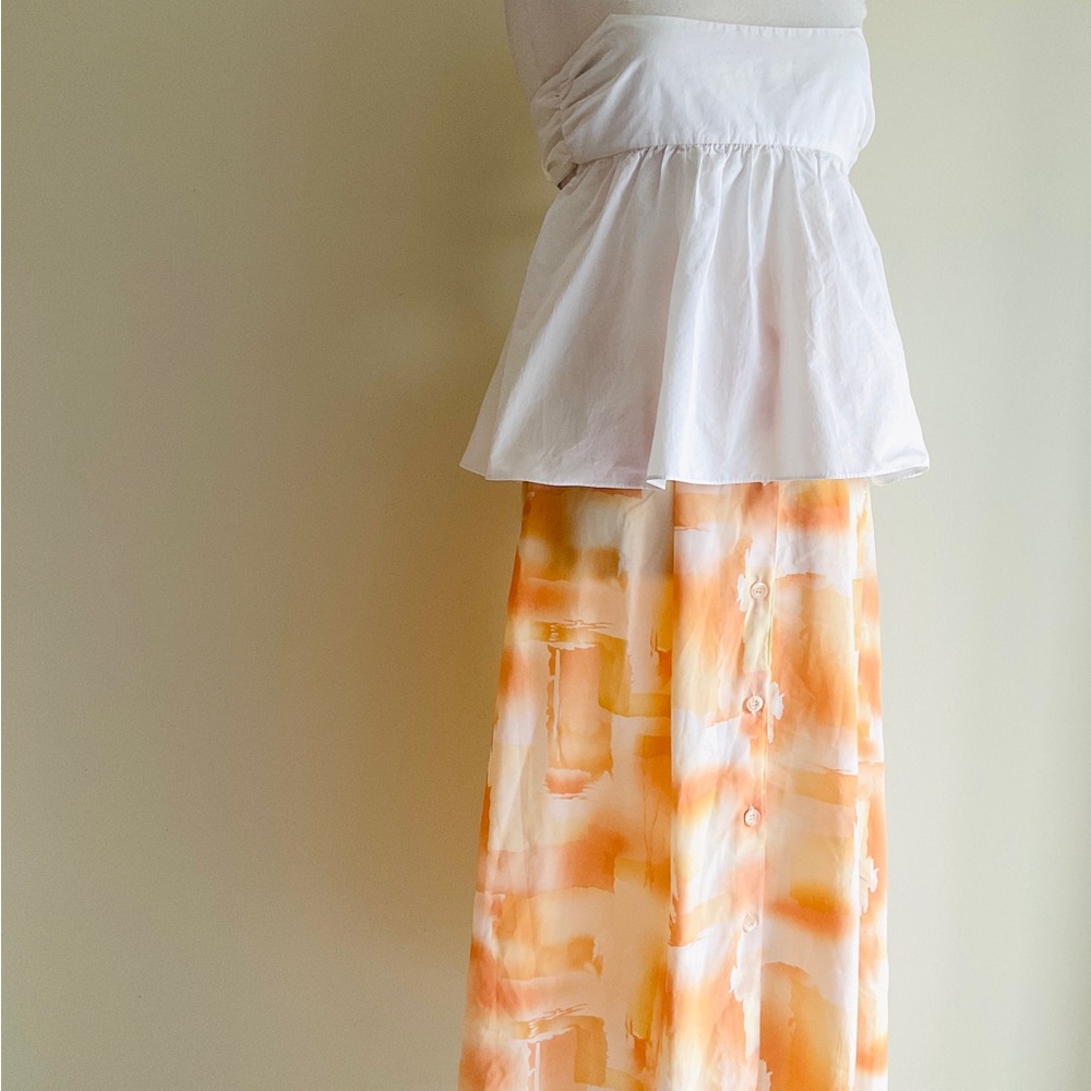 Vintage Abstract Button-up Maxi Skirt